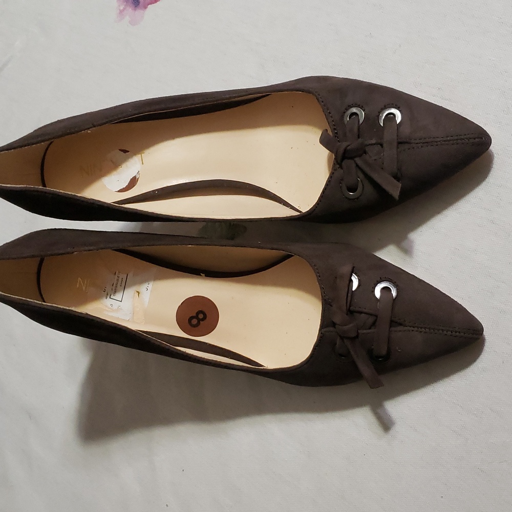 NINE WEST MALINO Women's suede brown  pointed toe heels size 8M